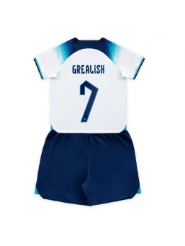 England Jack Grealish #7 Heimtrikotsatz für Kinder WM 2022 Kurzarm (+ Kurze Hosen)